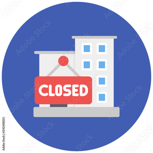 Closure icon vector image. Can be used for Business Disruption.
