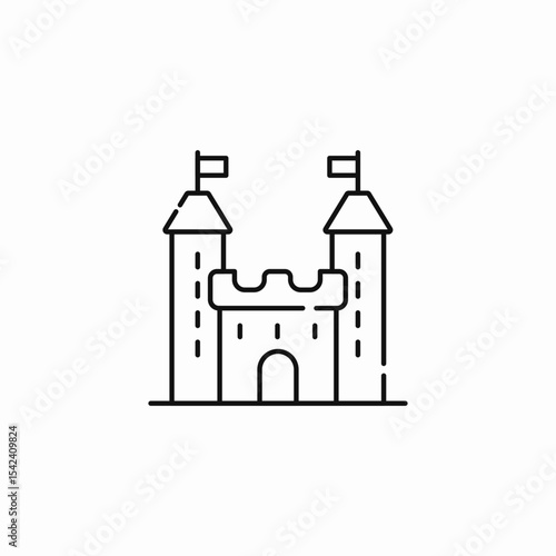 fairyland play castle icon sign vector