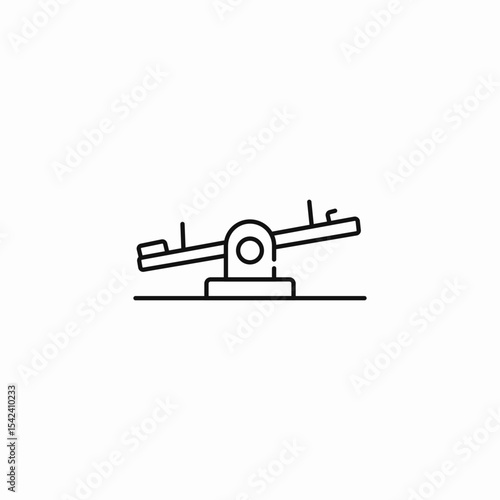 playground seesaw balance icon sign vector