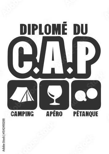 diplome cap camping apero petanque humour