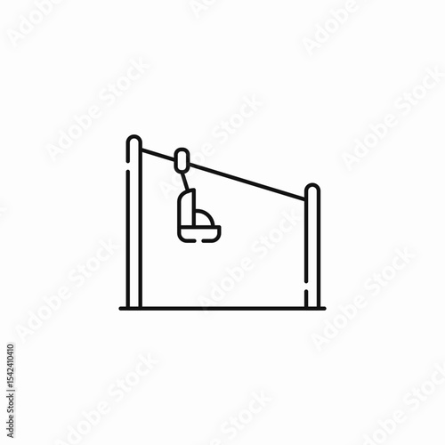 playground zipline swing icon sign vector