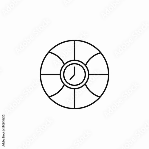time wheel spinning timeout basketball icon sign vector