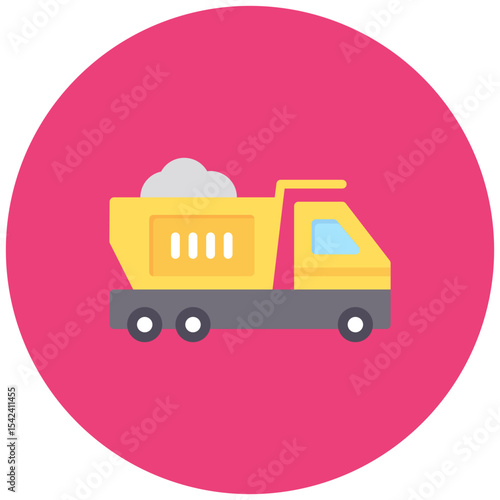 Dump Truck icon vector image. Can be used for Construction Vehicles.