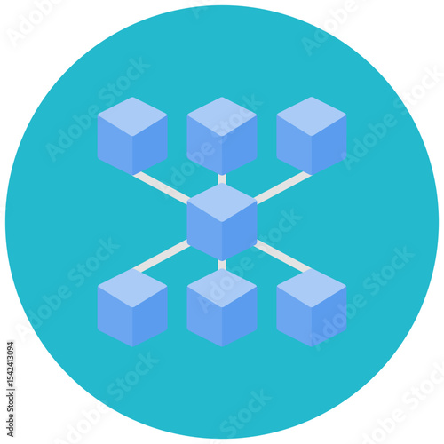 Blockchain icon vector image. Can be used for Digital Disruption.