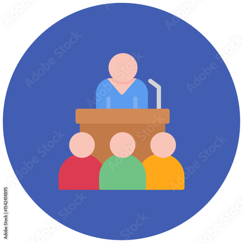 Press Conference icon vector image. Can be used for Press Freedom Day.