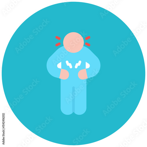 Abdominal Pain icon vector image. Can be used for Allergy Symptoms.
