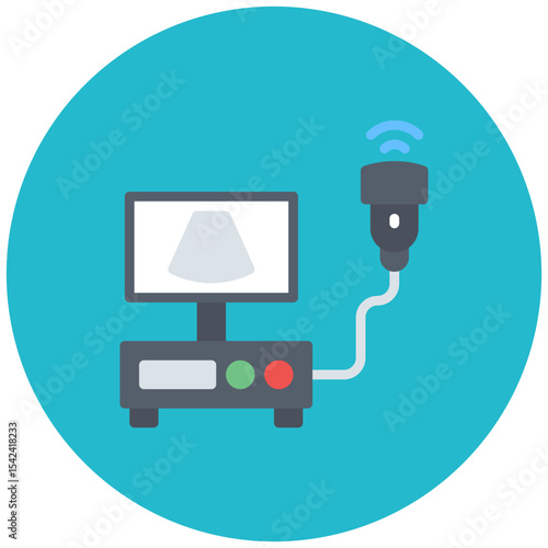 Ultrasound icon vector image. Can be used for Medical Tests.