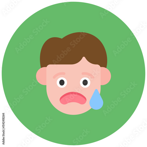 Cry icon vector image. Can be used for Human Emotions.