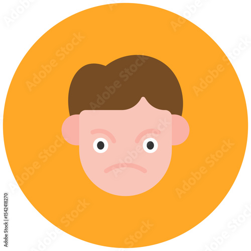 Determined icon vector image. Can be used for Human Emotions.