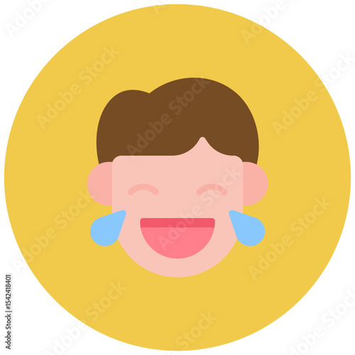 Laugh icon vector image. Can be used for Human Emotions.