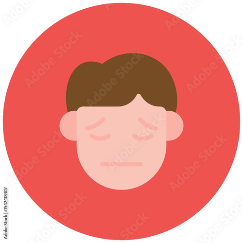 Pensive icon vector image. Can be used for Human Emotions.