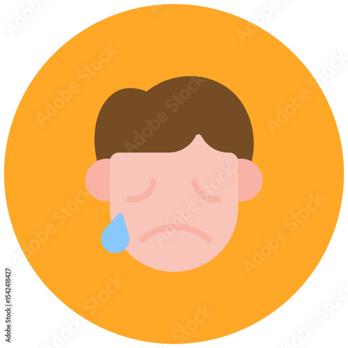 Sad icon vector image. Can be used for Human Emotions.