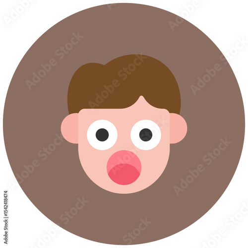 Shocked icon vector image. Can be used for Human Emotions.