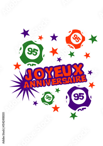 95 ans numero loterie anniversaire boule joyeux