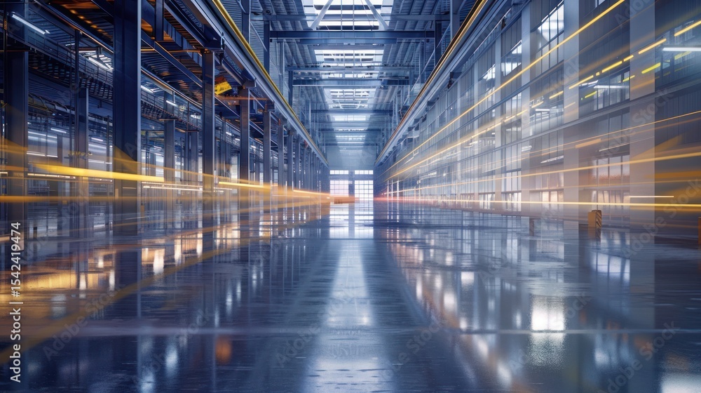 Obraz premium Empty industrial hallway