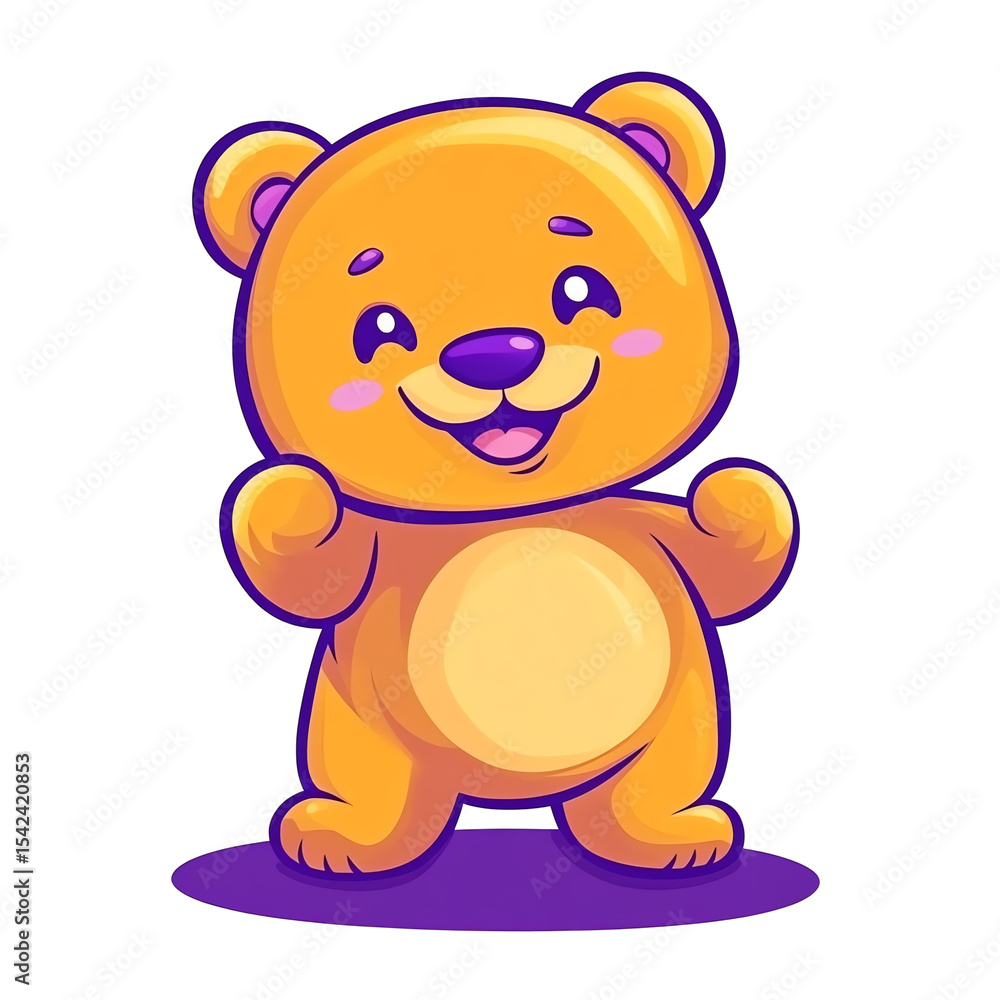Cute Orange Bear Mascot Logo Cute Orange Bear Mascot Logo