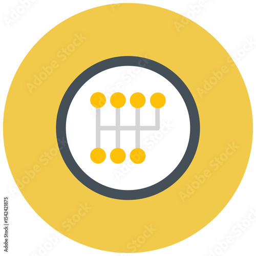 Gear Shift icon vector image. Can be used for Driving School.