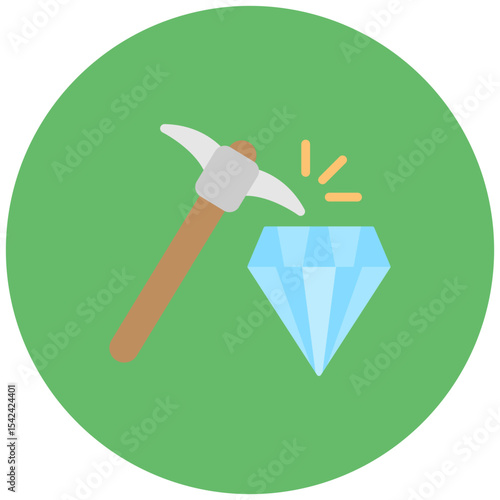 Diamond Pickaxe icon vector image. Can be used for Mining And Crafting.