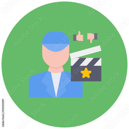 Film Critic Male icon vector image. Can be used for Filmmaking.