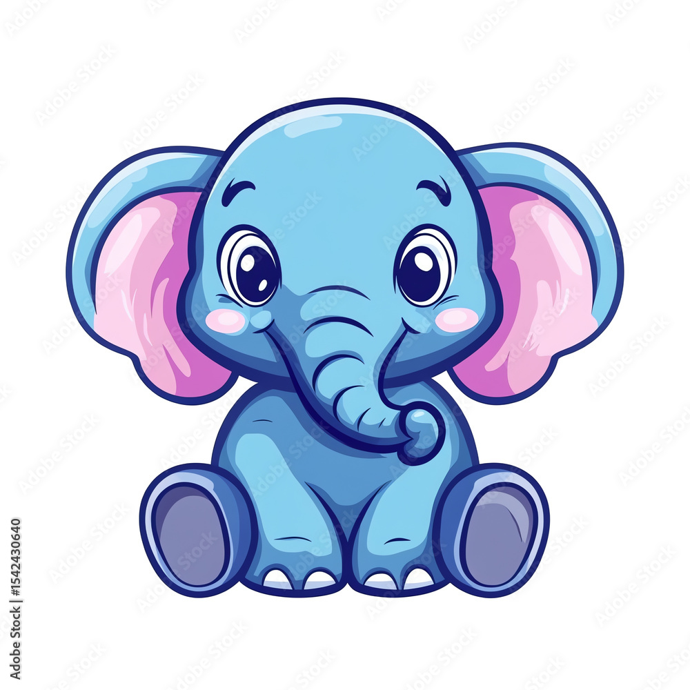Naklejka premium Playful Baby Elephant Mascot Logo