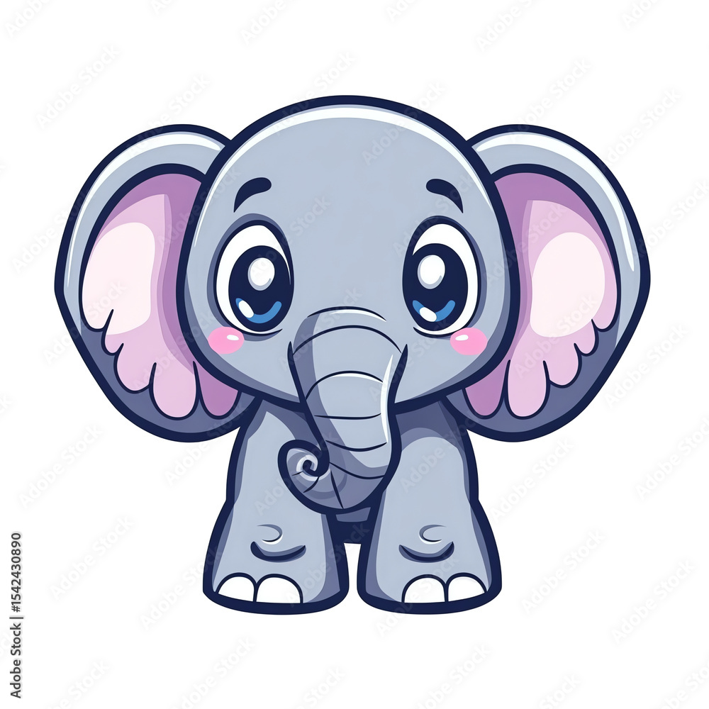 Fototapeta premium Playful Baby Elephant Mascot Logo for Kids Brands