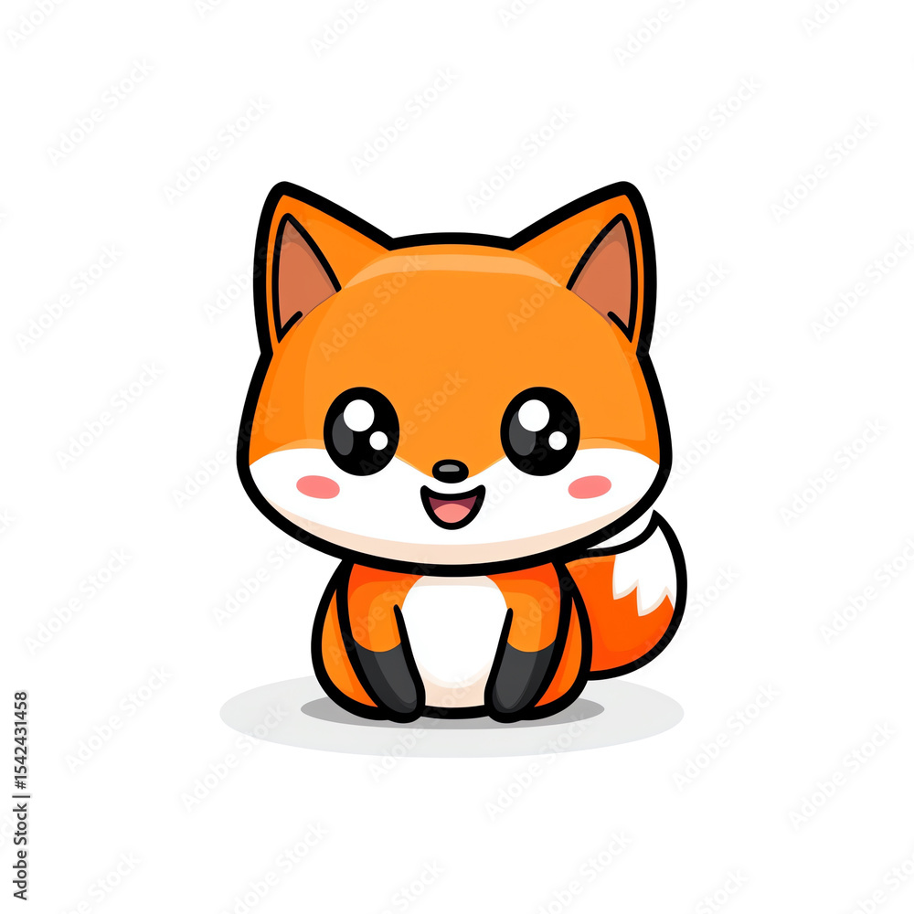 Obraz premium Playful Fox Mascot Logo Ideal for Kids Brands and Games