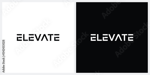 elevate text logo design, typography elevate graphic vector template		