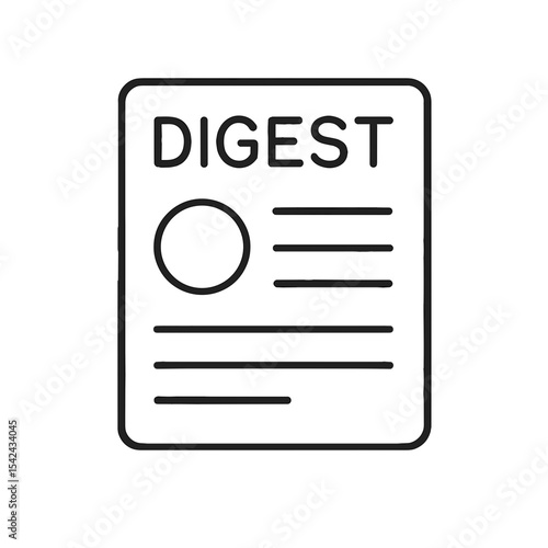 Simple black outline of a document labeled as "DIGEST"  
