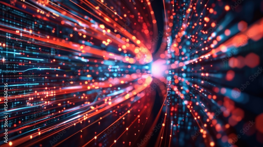 Obraz premium Digital abstract tunnel