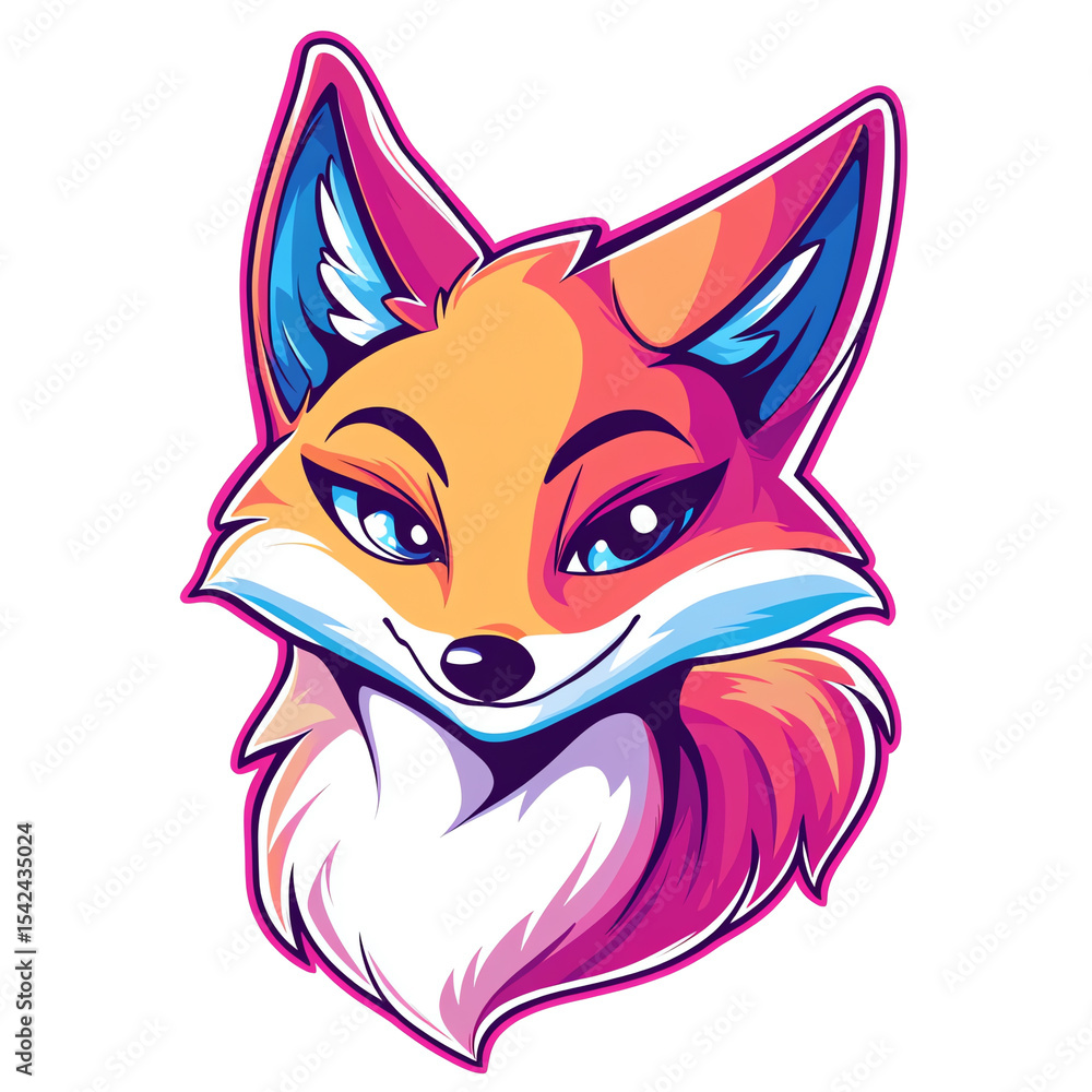 Obraz premium Cute Fox Mascot Logo Modern & Vibrant Design