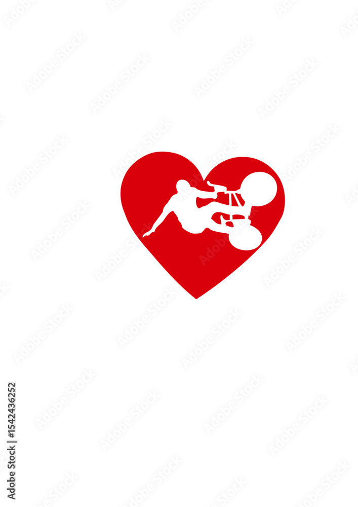 Fototapeta premium i love freestyle bmx velo cross coeur