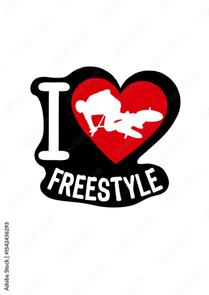 Fototapeta premium i love freestyle bmx velo cross coeur