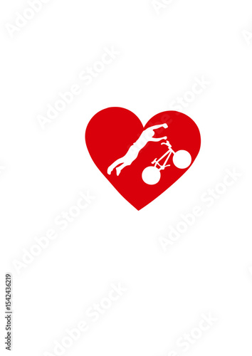 i love freestyle bmx velo cross coeur