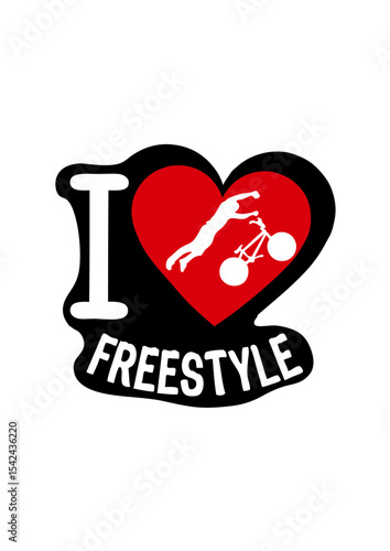 i love freestyle bmx velo cross coeur