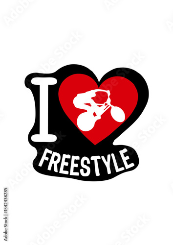 i love freestyle bmx velo cross coeur