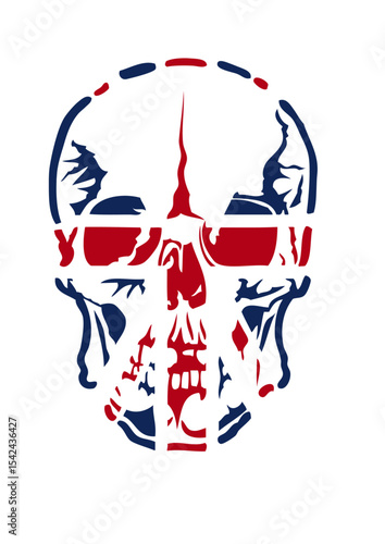 tete de mort drapeau anglais crane