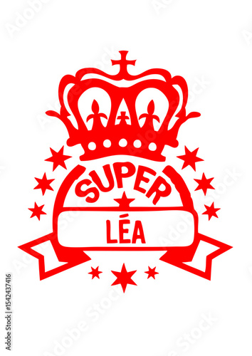 lea prenom super logo tampon