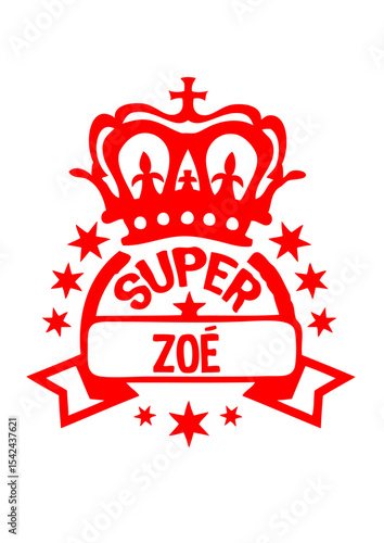 zoe prenom super rennes logo tampon