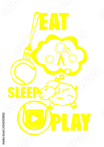 eat sleep play tennis fourchette mouton