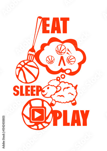 eat sleep play basketball fourchette mouton