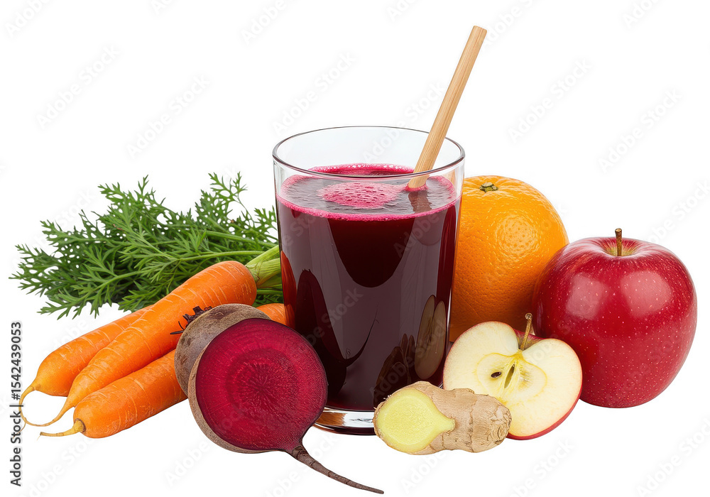 custom made wallpaper toronto digitalA glass of vibrant juice with carrots, beet, orange, apple, and ginger on a plain surface on transparent background