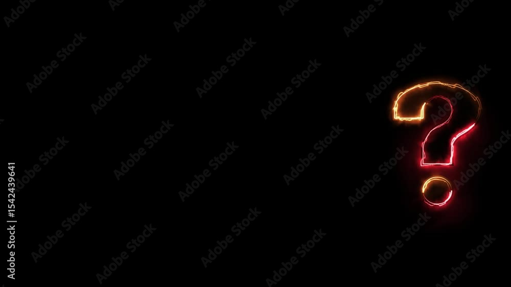 Flaming Flickering Orange and Red Question Mark in Dark Room Flaming Flickering Orange and Red Question Mark in Dark Room