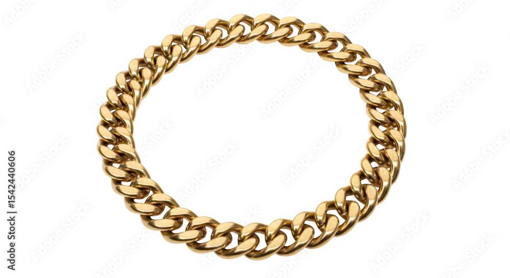 Obraz premium Gold chain bracelet jewelry fashion accessory style trend luxury elegant wristband gift for her women men on transparent background