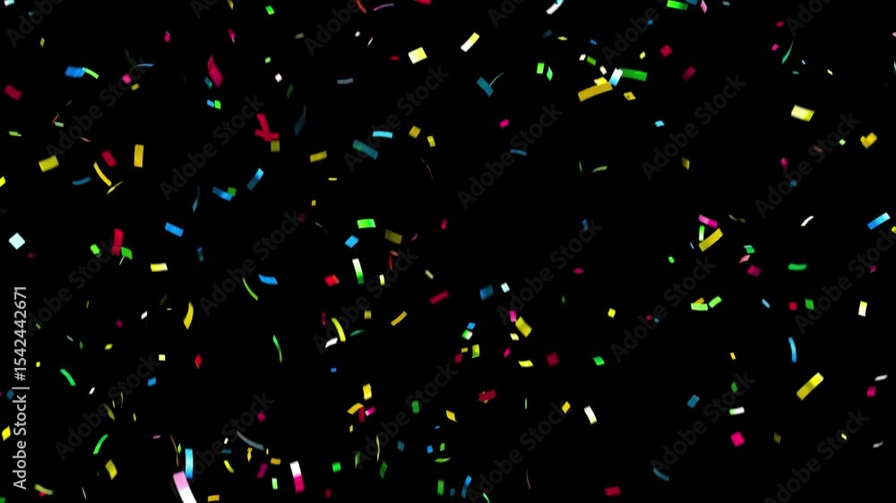 Shiny Metallic Colorful Confetti Falling Seamless Looping Video on ...