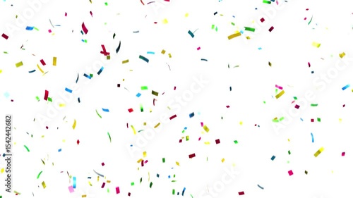 Shiny Metallic Colorful Confetti Falling Seamless Looping Video on White Background 4K 30 FPS