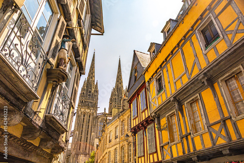 quimper, brittany, south brittany, finistere, france, town, old, urban