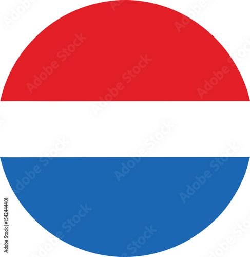 netherlands flag in a circle, round dutch national symbol vector illustration