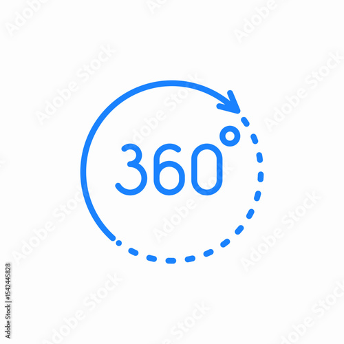 360 degree rotation icon sign vector