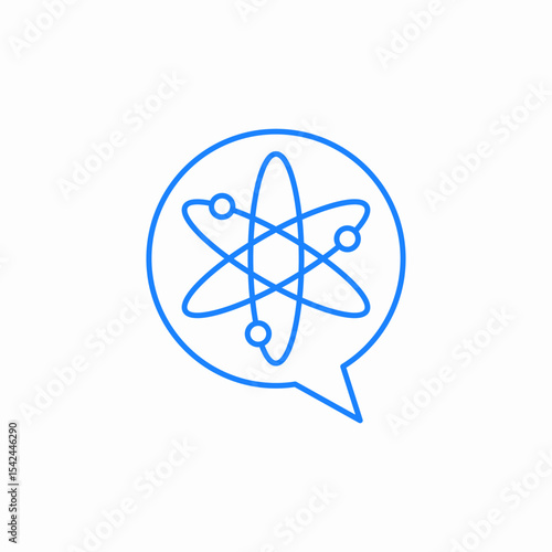 atom speech bubble icon sign vector