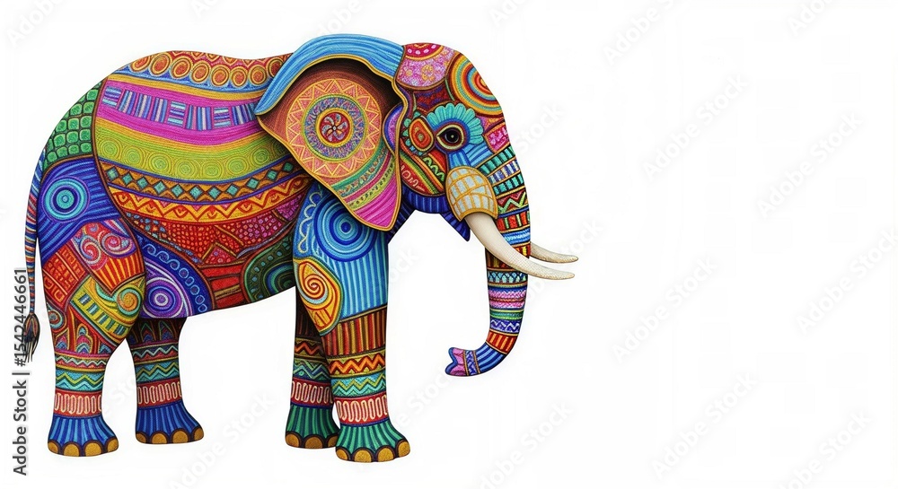 Fototapeta premium Patchwork elephant: a texture rainbow.